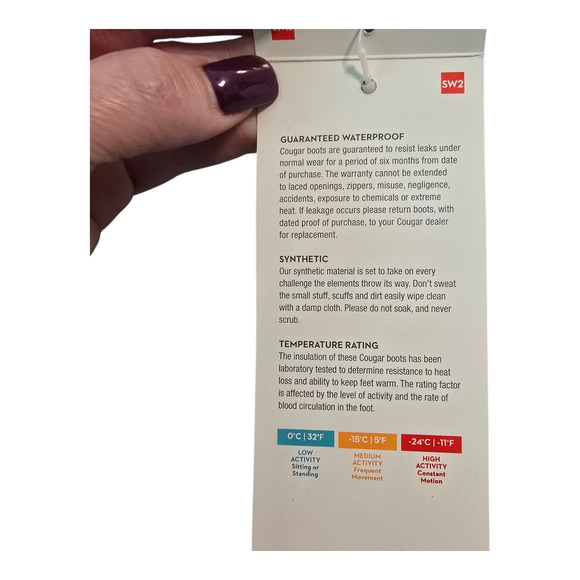 Cougar Carlisle Storm Boots Womens 8W Purple Plaid Waterproof High Activity Cozy - Picture 8 of 14